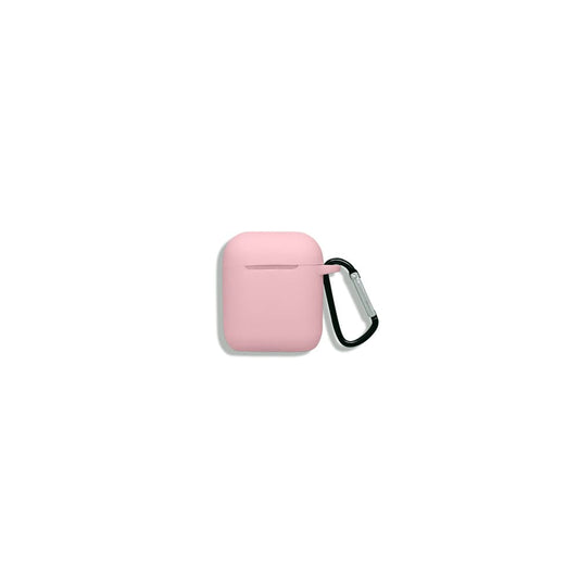 AirPods 1 / 2 hoesje, siliconen, pastel roze, vooraanzicht 