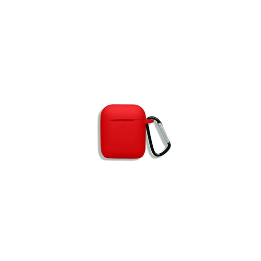 AirPods 1 / 2 hoesje, siliconen, rood, vooraanzicht 